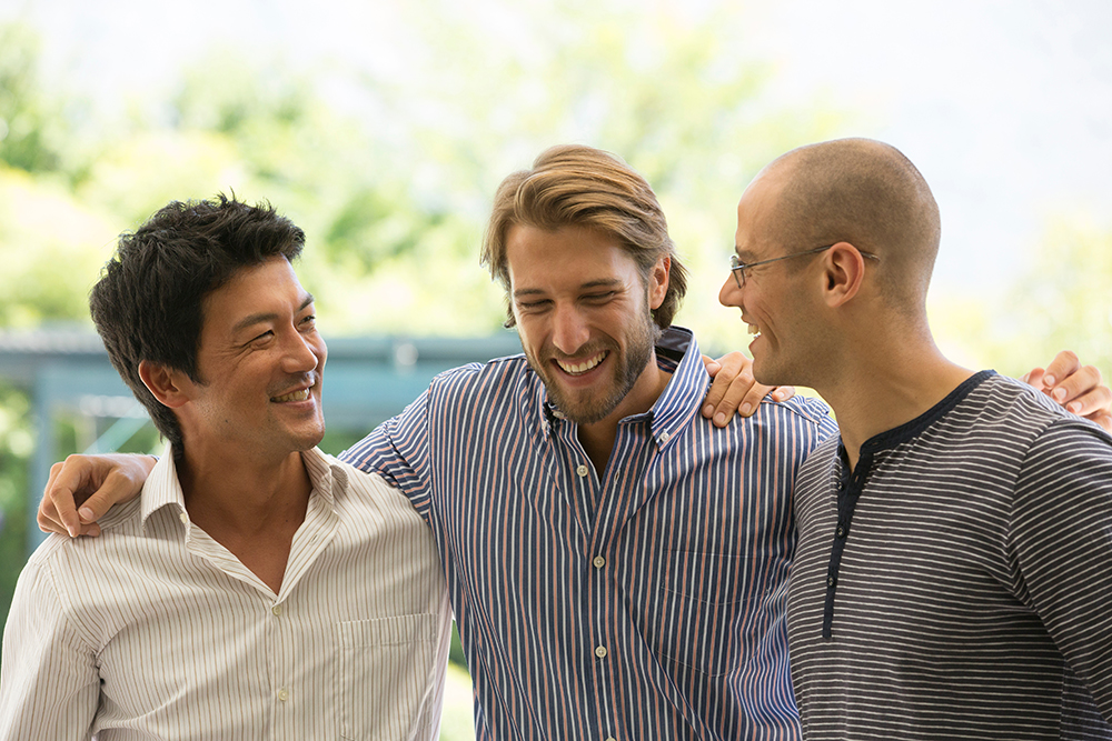 three man happy with their mental health treatment program