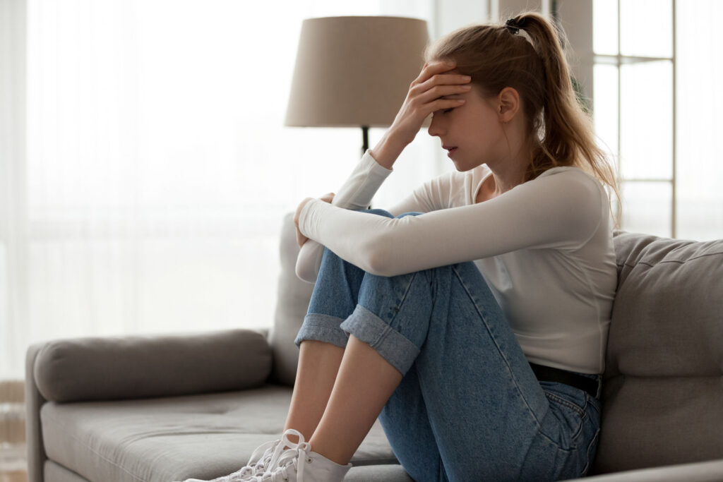 woman suffering from social media anxiety