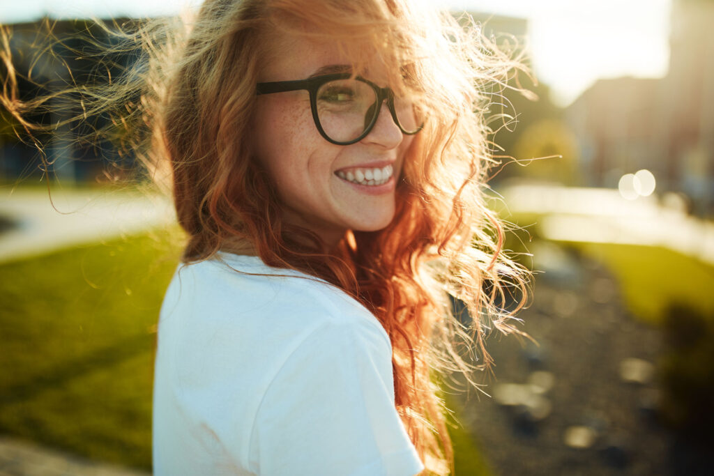 woman happy on healthy diet