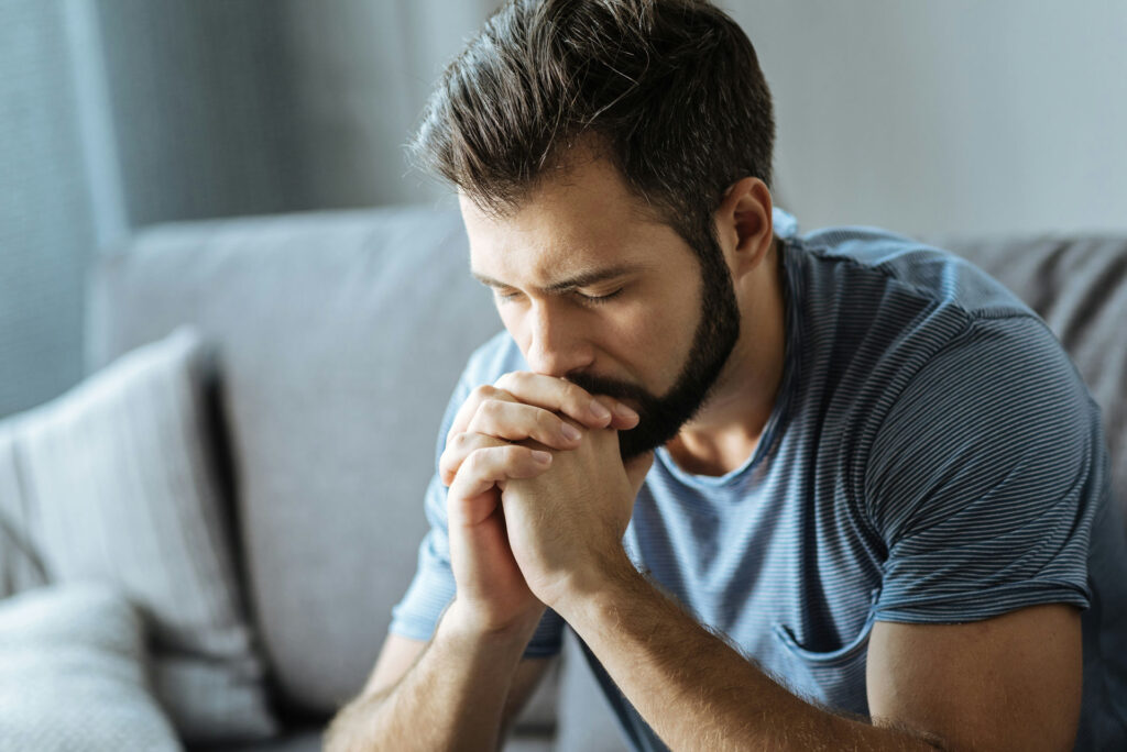 man experiencing stress