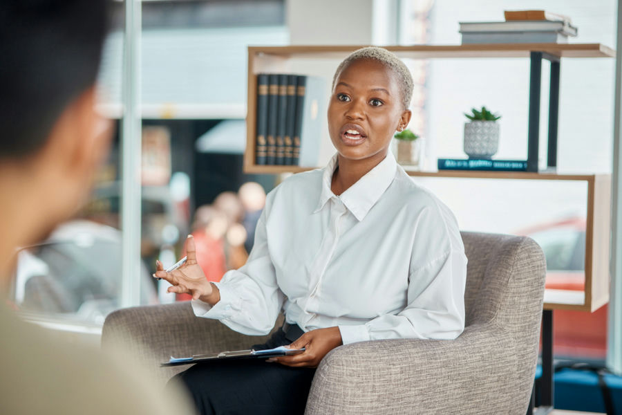 specialist interviewing patient in comprehensive adhd treatment san diego